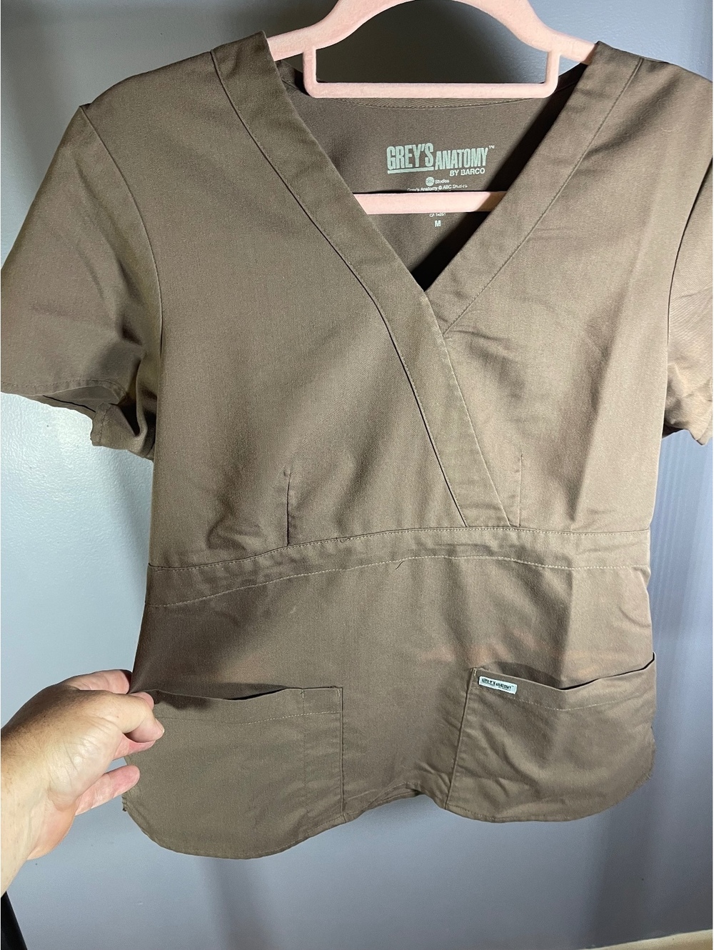 Grey's Anatomy Brown Medical Scrub Top Size M